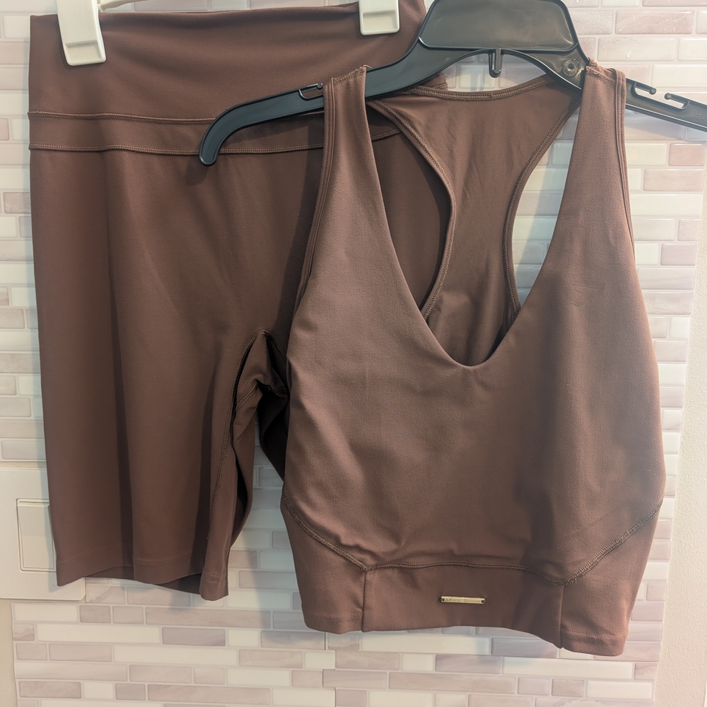 Gymshark X Whitney Simmons Brown Activewear Set